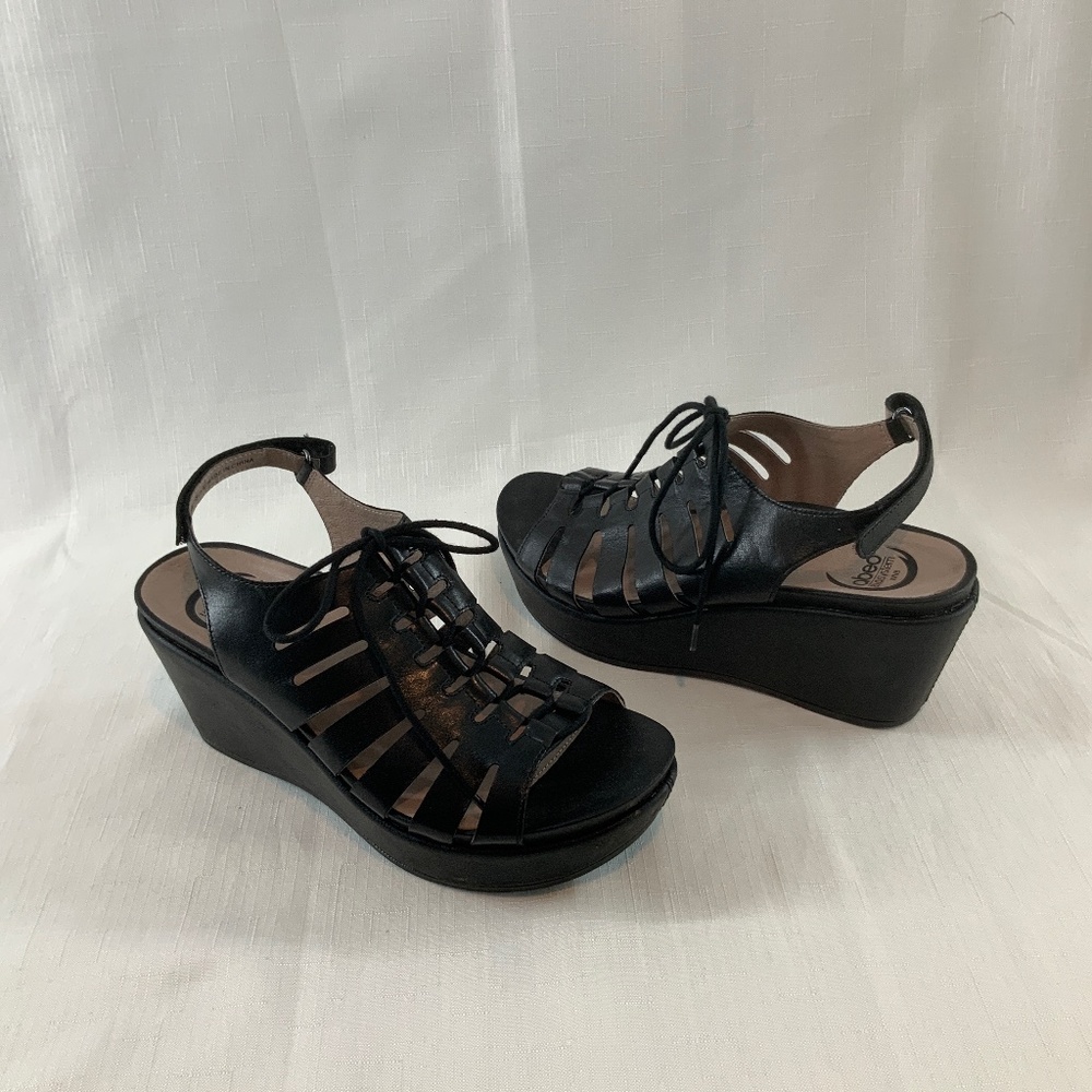 ABEO biosystem Harriet Wedge Sandal Black Wedge